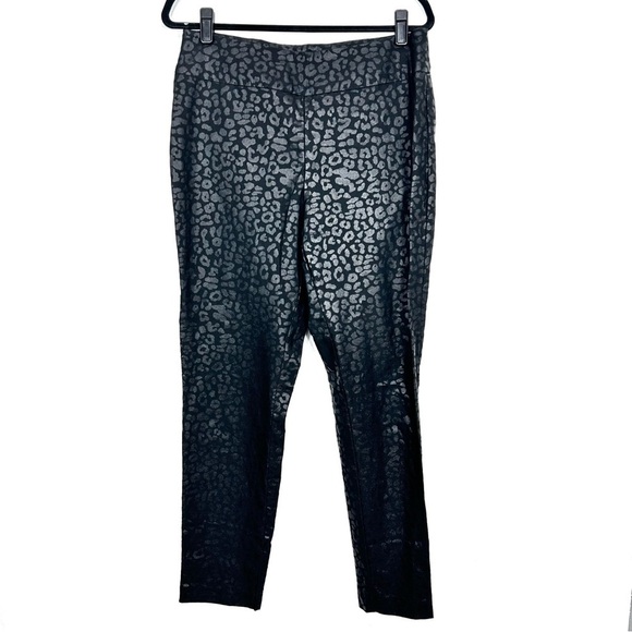 SOFT SURROUNDINGS black metallic cheetah print skinny pants E13 - Picture 1 of 5
